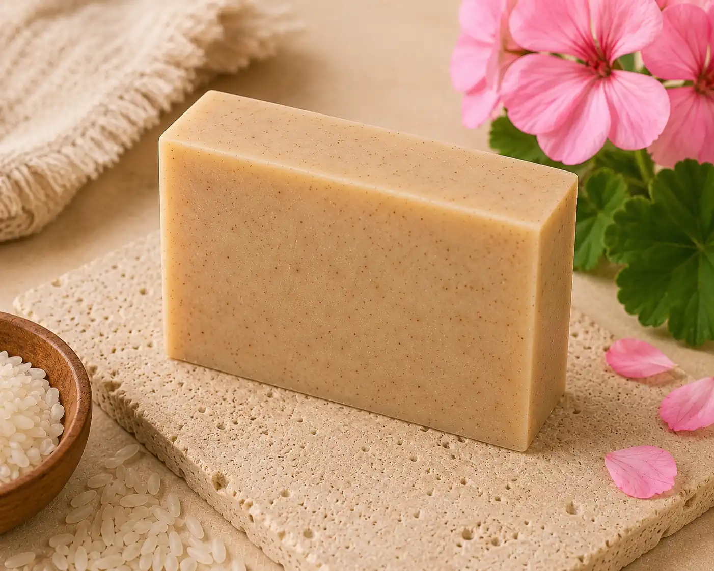 Rice & Geranium Artisan Soap - Image 3